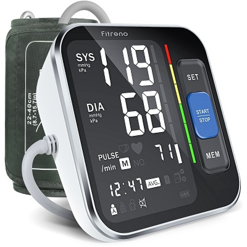 Blood Pressure Monitor Upper Arm, [2021 New] Fitreno Blood Pressure Cuff 8.7”-15.7” Monitor with Backlight Display & HR Detection, Digital BP Machine with Carrying Case for Adult & Pregnancy